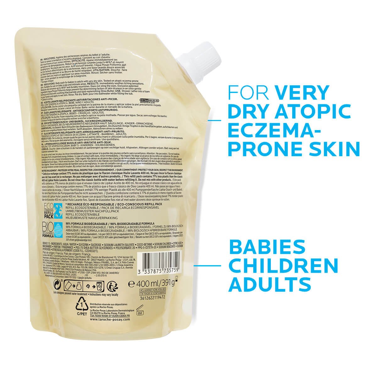 LaRochePosay-Product-Eczema-Lipikar-Eco-conscious-Refill-CleansingOilAP-400ml-3337875735759-Zoomed-BLS